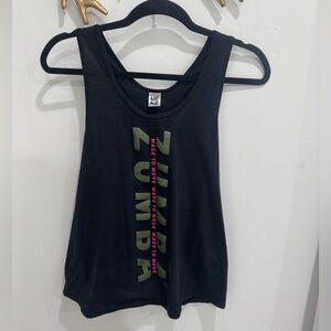 ZumbaWear Black Tank Top with Pink & Green Accents